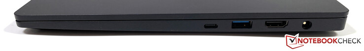 Just det: Thunderbolt 4 (DisplayPort 1.4, Power Delivery), HDMI 2.0b, USB-A 3.2 Gen. 1 (strömförsörjning), strömförsörjning