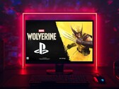 Marvel's Wolverine, en PS5-exklusiv titel, syns på en PC-skärm