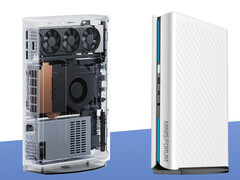 AtomMan G1 Pro har en RTX 5060 för skrivbordet. På bilden: en kampanjbild av minidatorn för spel. (Bildkälla: Minisforum)