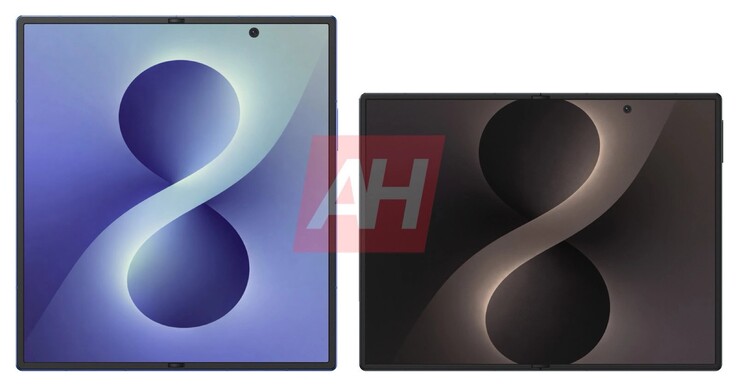 Samsung Galaxy Z Fold8 Ultra (till vänster) är högre men smalare än Galaxy Z Fold8 Wide (till höger).